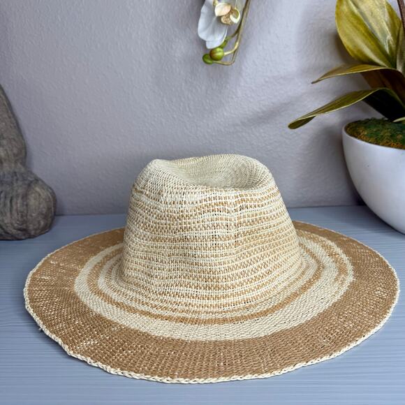 Free People hat woven boho beach dipped crown wide brim summer beach - Picture 1 of 5